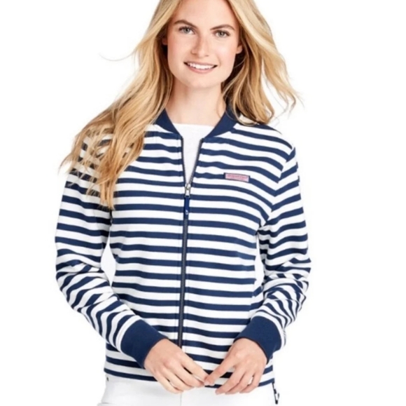 Vineyard Vines Striped Shep Bomber Jacket NWOT sma - Picture 1 of 10